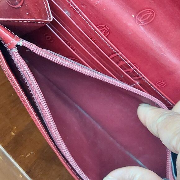 Cartier Happy Birthday Red Bordeaux Patent Leather Wallet - Picture 15 of 16